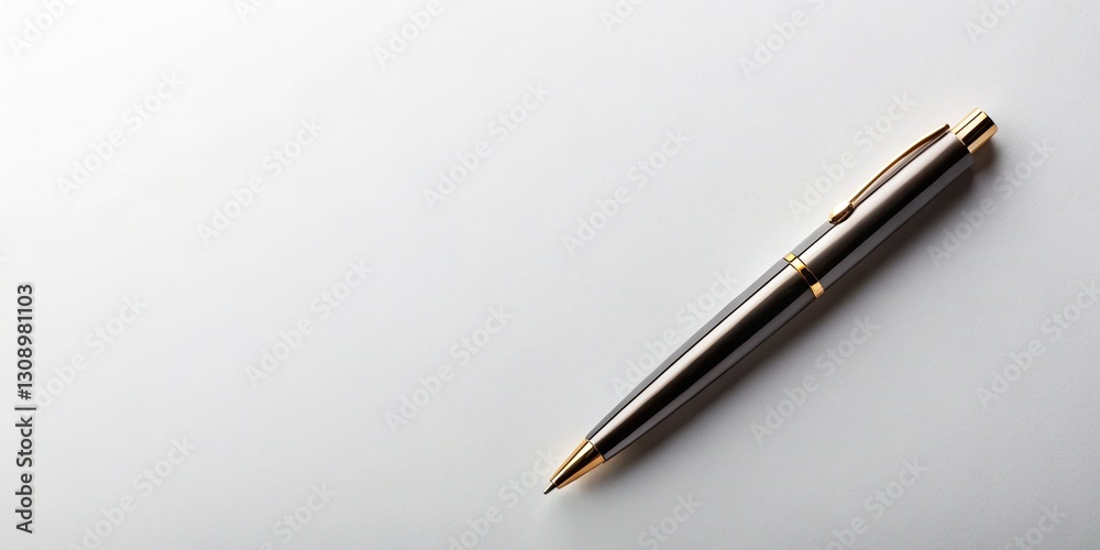 Fototapeta premium Minimalist Luxury Pen Aerial Shot: Blank Space for Copy, Flat Lay