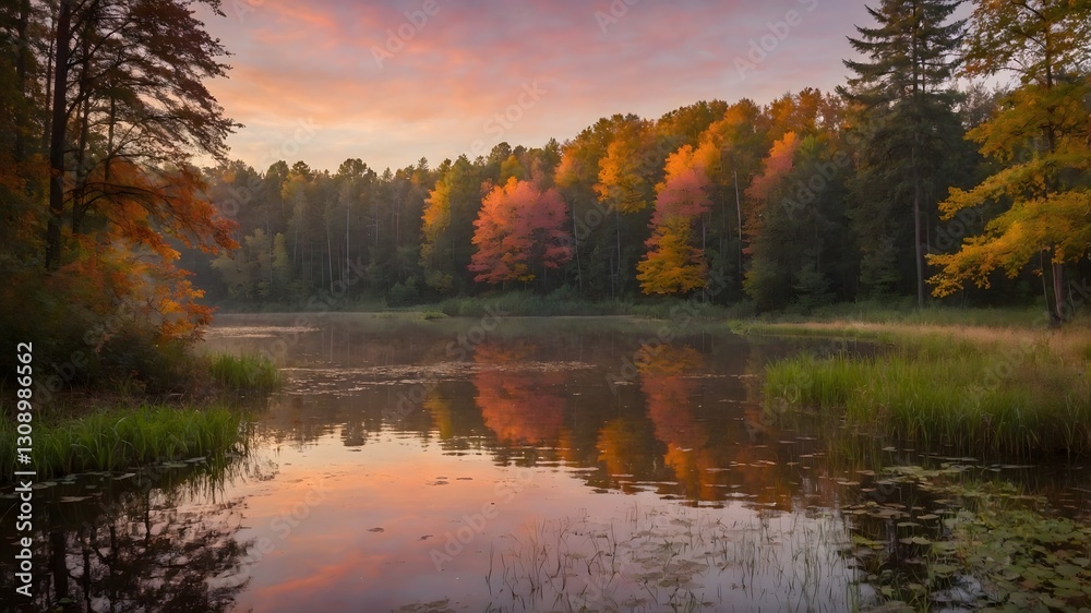 Fall's Serenity: A Reflection of Nature's Vibrant Tones Fall's Serenity: A Reflection of Nature's Vibrant Tones