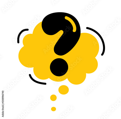 Question mark icon. Help symbol. FAQ sign. minimal outline. orange black. vector illustration in flat style.
