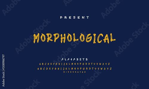 vector brush style font, alphabet, typeface