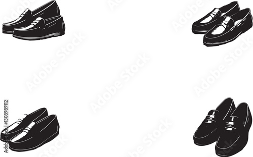 "Loafer Shoes Vector Illustration – Stylish Footwear and Fashion Icon"