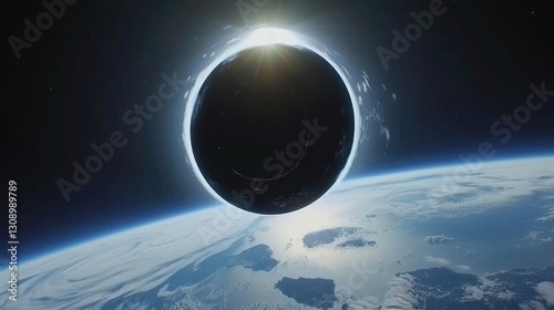 Abstract black hole with a swirling nebula and stars, Black hole abstract in the universe with a supernova explosion.