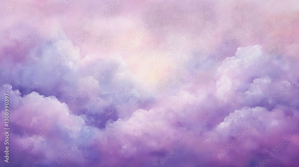 Fototapeta premium clouds floating in a dreamy pink and lavender sky 