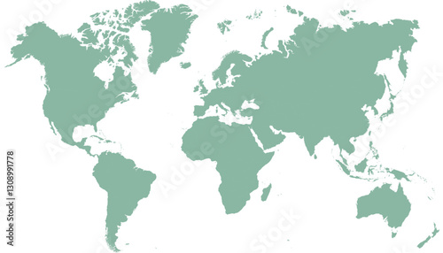 World map. Grey modern vector map. Silhouette map.