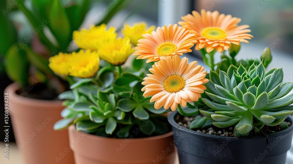 Bright indoor flower plants a close-up nature shot Bright indoor flower plants a close-up nature shot