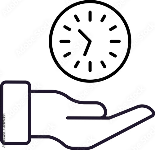 Clock over Hand Picture for Graphics, Designs, Books, Adverts, Apps