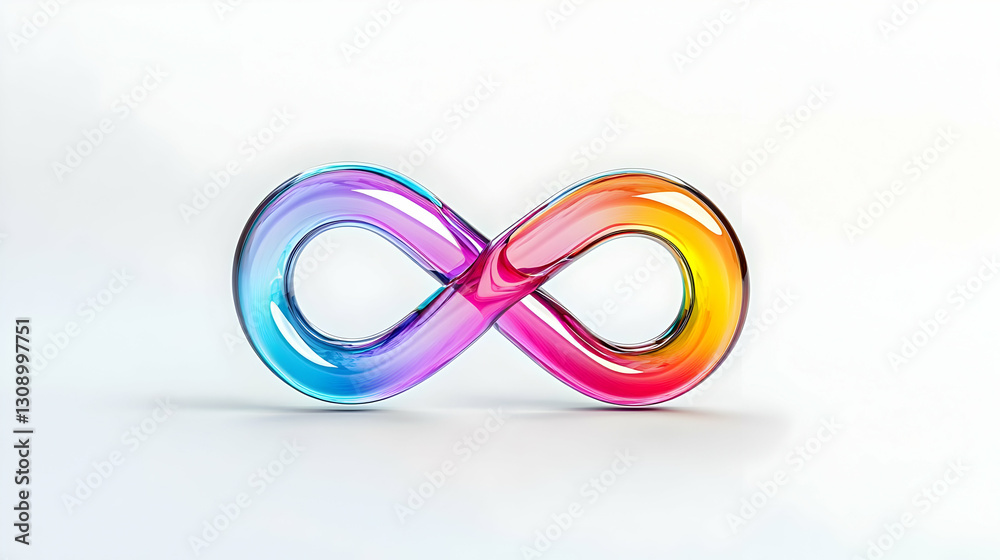 Fototapeta premium Colorful Infinity Symbol on White Background