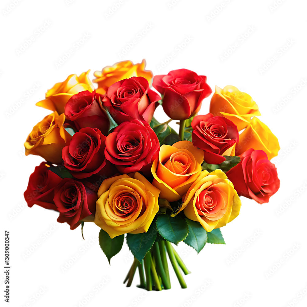 Obraz premium Stunning Red & Orange Rose Bouquet