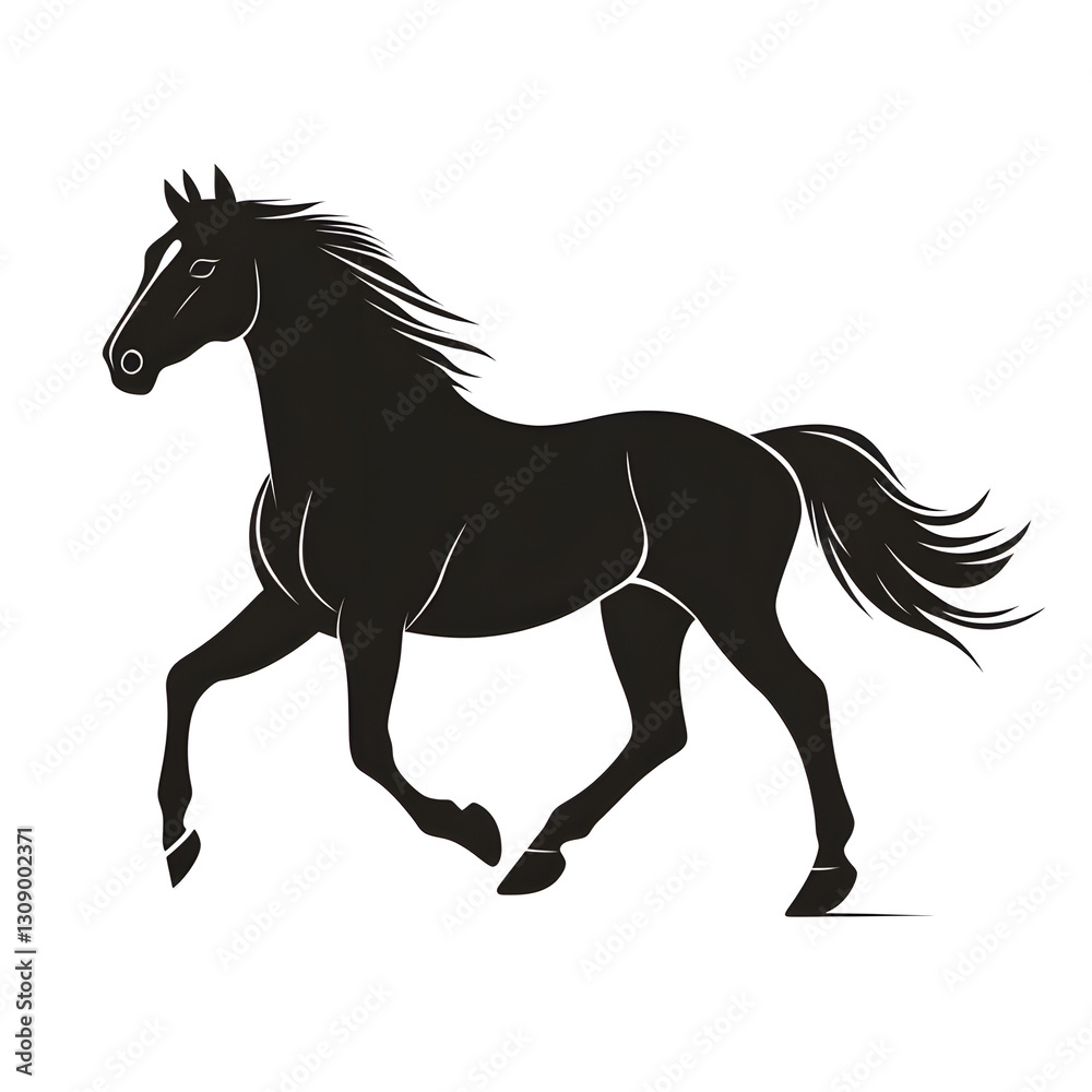 running horse illustration isolated on white background running horse illustration isolated on white background