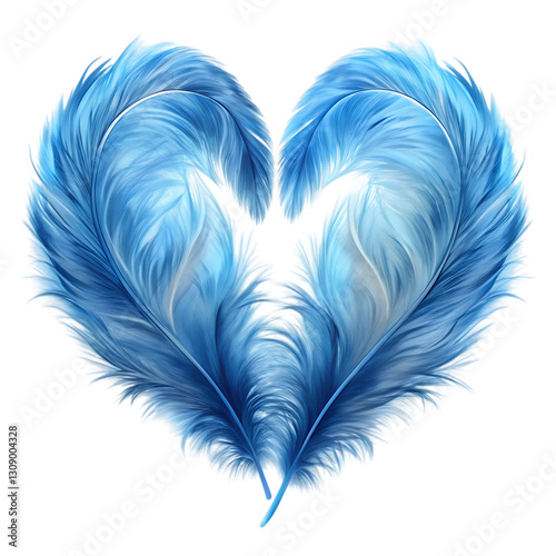 Blue Feather Heart: Love & Peace