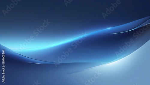Abstract Blue Wave Background with Smooth Gradient Light