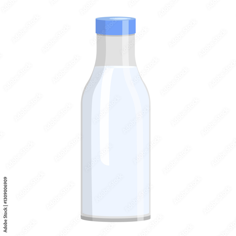 Milk bottle, insulated on a white background.Vector illustration of a dairy product.