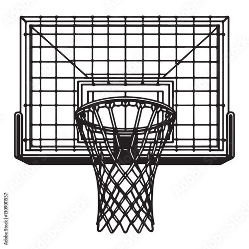 Basketball Hoop Illustration for Sports Training and Game Play