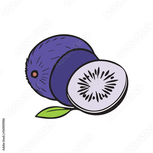 kiwi vector color icon