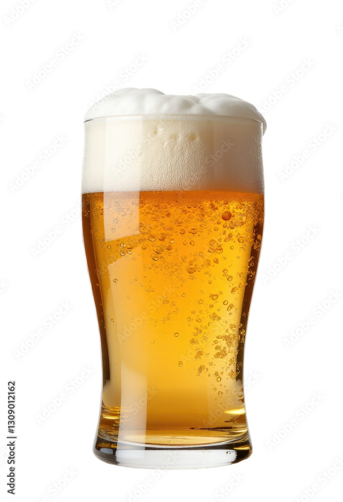 Glass of Beer with Foam, transparent background Glass of Beer with Foam, transparent background
