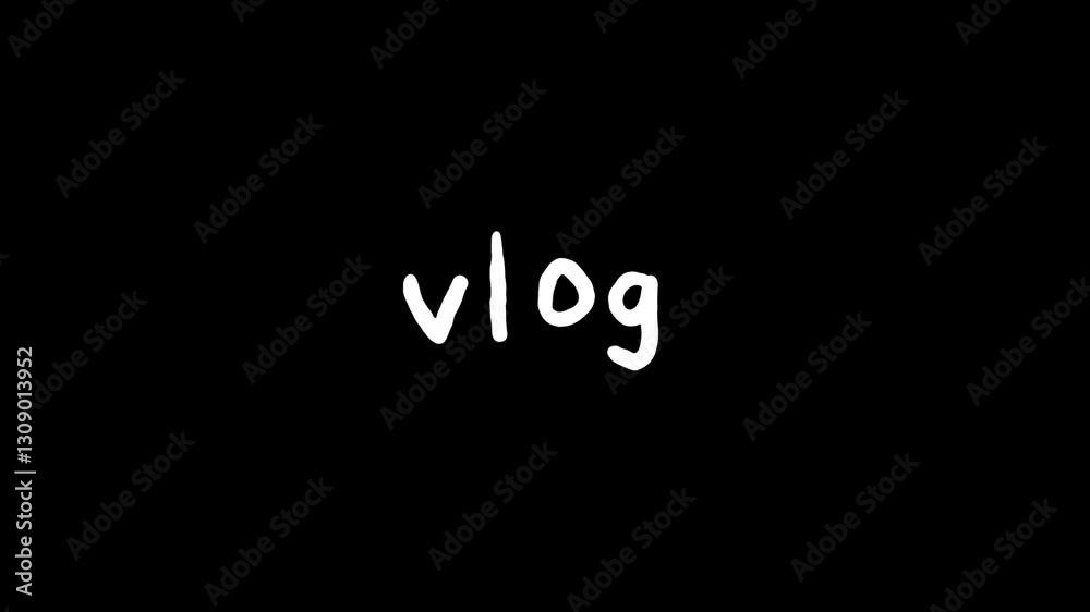 ピクピク動く手書き文字,透過背景,タイトル,vlog
