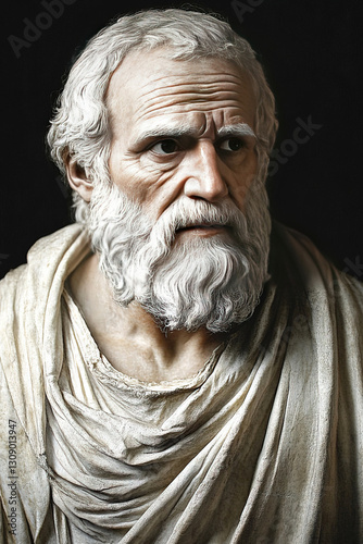Portrait of Sophocles the famed Athenian playwright known for his impactful dramas