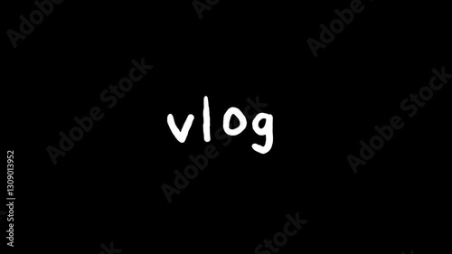 ピクピク動く手書き文字,透過背景,タイトル,vlog