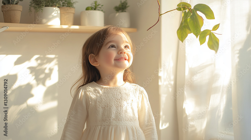 Smiling Child Warm Light Inspirational Atmosphere Smiling Child Warm Light Inspirational Atmosphere