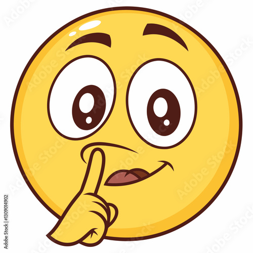 Hush emoticon making a silence gesture, perfect for expressing quiet moments