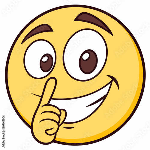 Hush emoticon making a silence gesture, perfect for expressing quiet moments