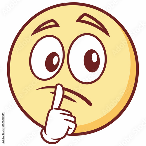 Hush emoticon making a silence gesture, perfect for expressing quiet moments