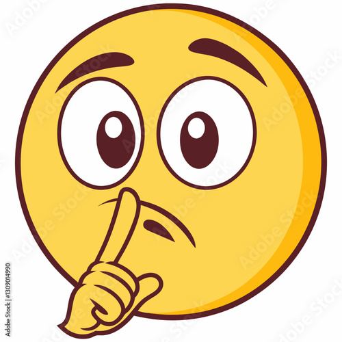 Hush emoticon making a silence gesture, perfect for expressing quiet moments