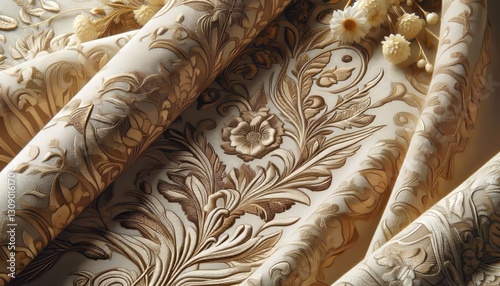 Linen Brocade Offers a crisp texture and breathability sometimes