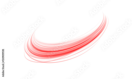 Bright and Soft Red Stream of Light Blending into a White Background