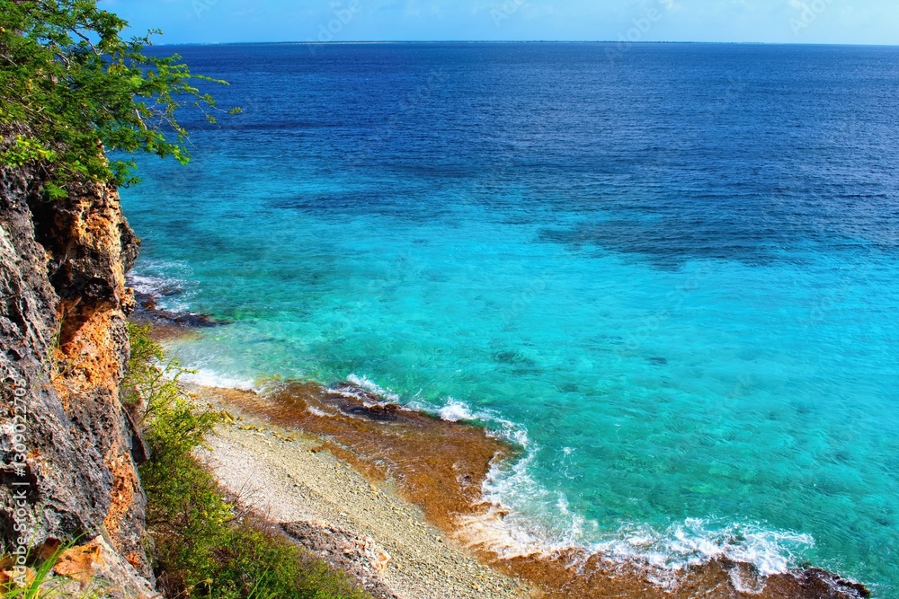 The beach named 1000 Steps, Bonaire, Caribbean Sea The beach named 1000 Steps, Bonaire, Caribbean Sea