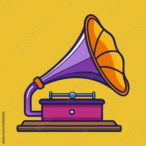Vintage gramophone vector illustration
