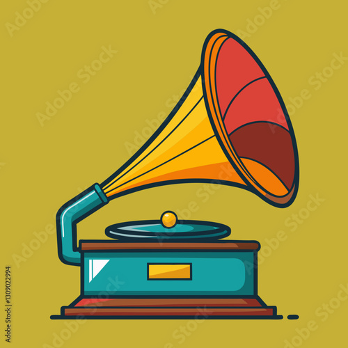 Vintage gramophone vector illustration
