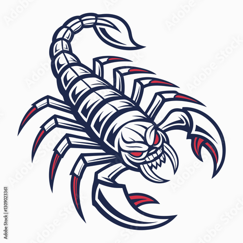 Vector tattoo design of a predatory tiger with a lizard-like appearance, creeping in a unique style