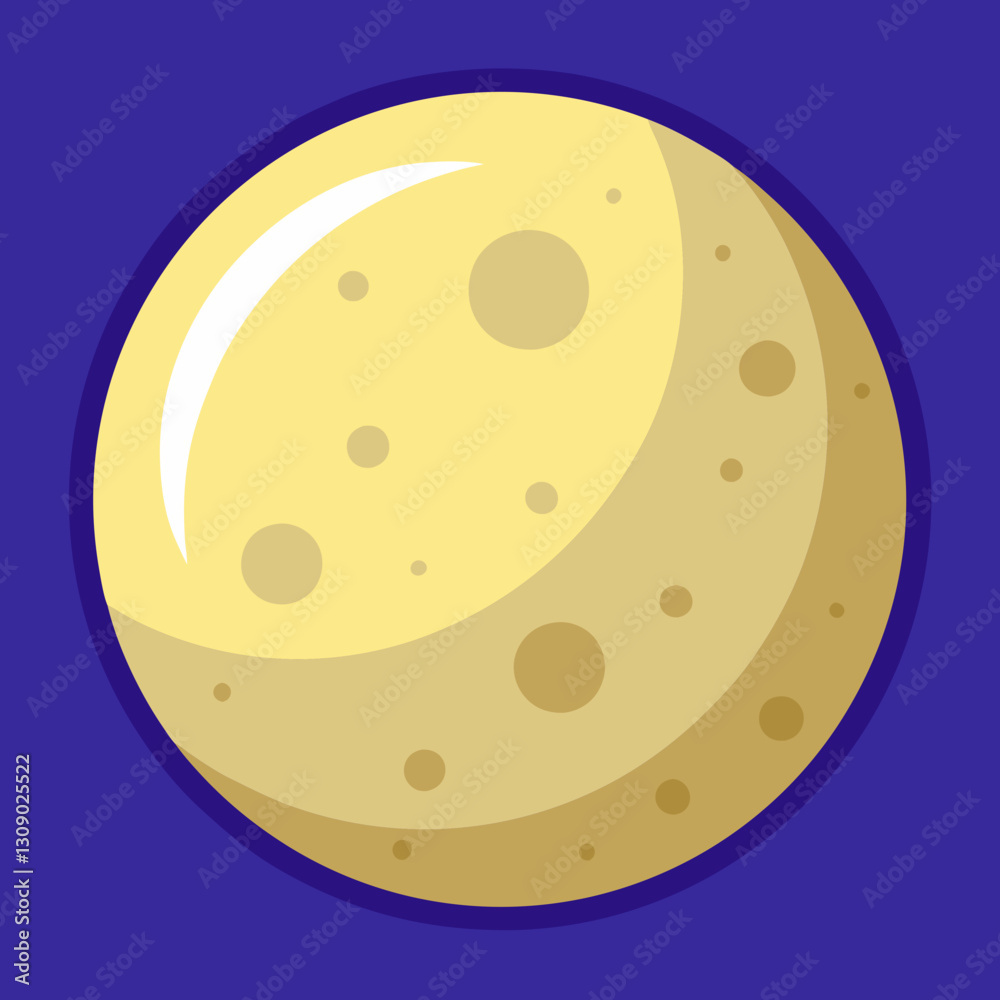 Yellow moon vector with craters and shine, A vector illustration of the moon with craters and a shiny surface, set against a deep purple background.
Yellow moon vector with craters and shine, A vector illustration of the moon with craters and a shiny surface, set against a deep purple background.