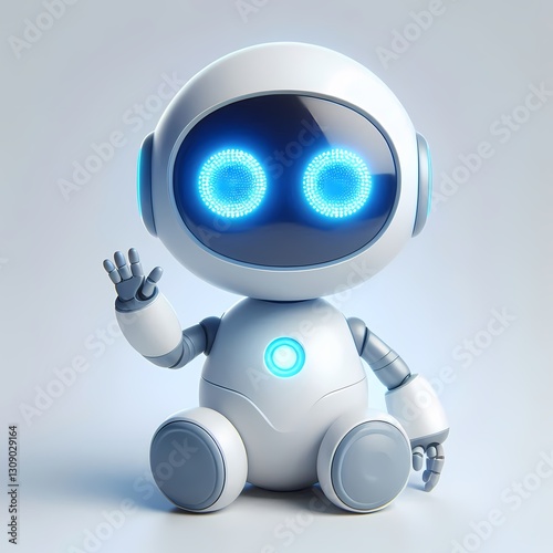 robot with headphones