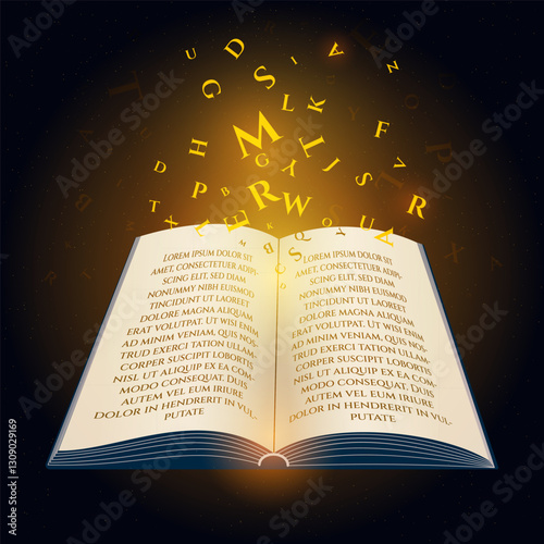 open magic book with