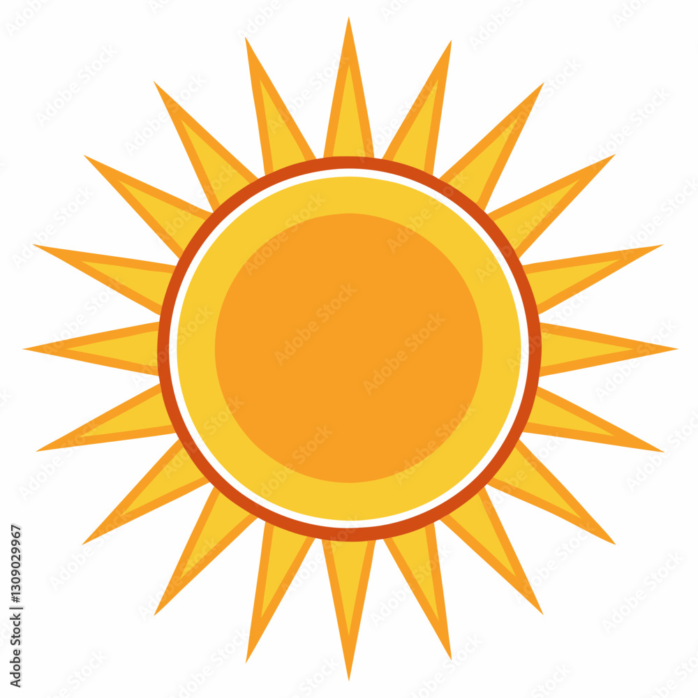 Orange and Yellow Sun Vector Illustration, A bright vector illustration of a sun with orange and yellow rays, symbolizing warmth, energy, and a sunny day.
Orange and Yellow Sun Vector Illustration, A bright vector illustration of a sun with orange and yellow rays, symbolizing warmth, energy, and a sunny day.