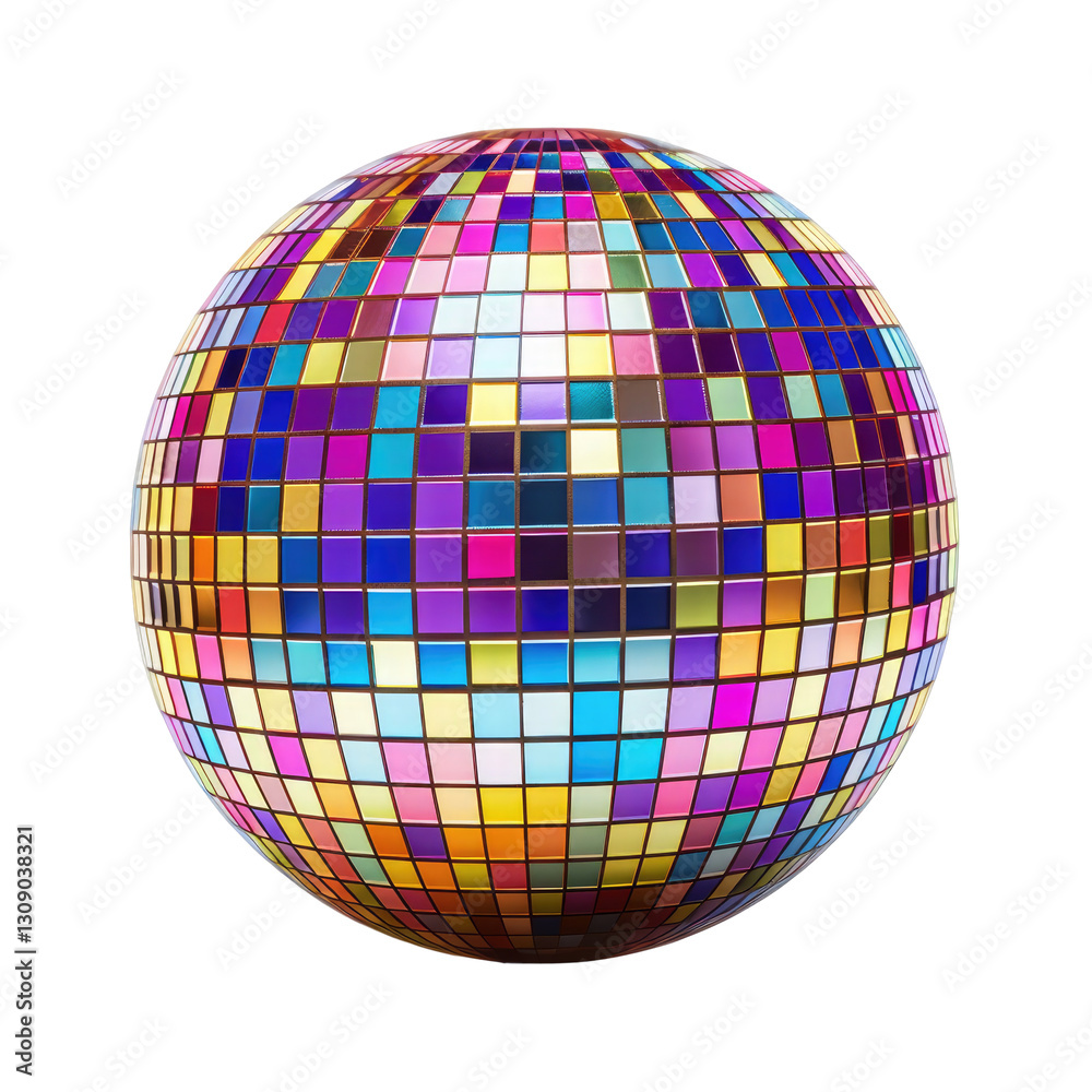 multicolored disco ball on transparent background multicolored disco ball on transparent background