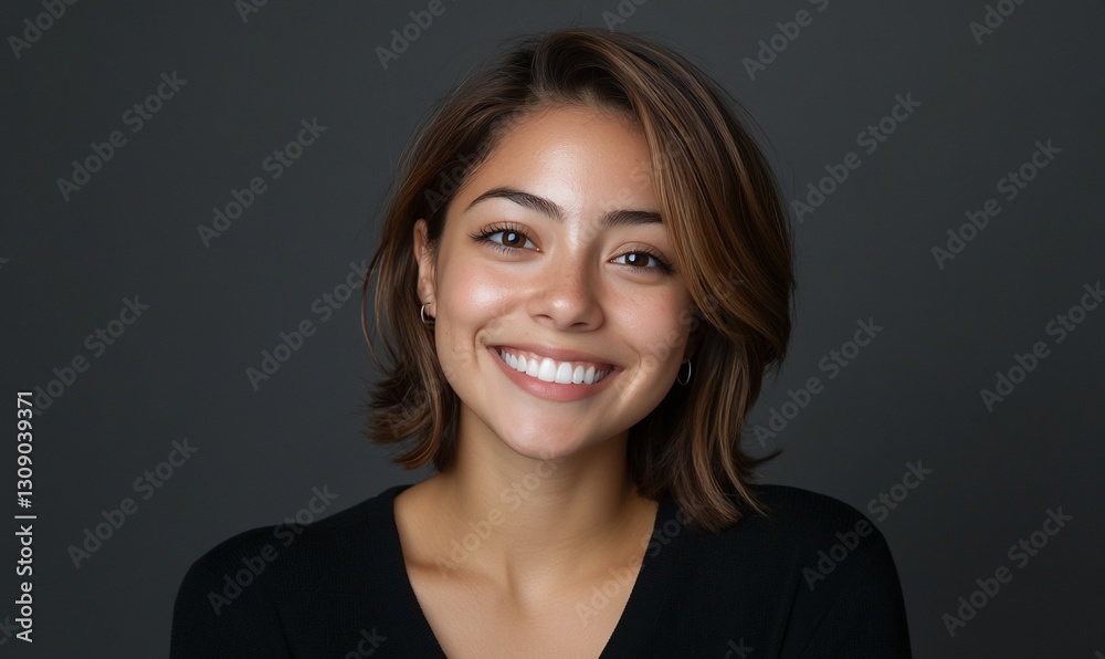 Smiling Woman Portrait Confident Happy Attractive Model
