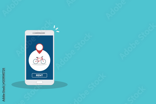 Bicycle rent or sharing bike application on a mobile phone.	