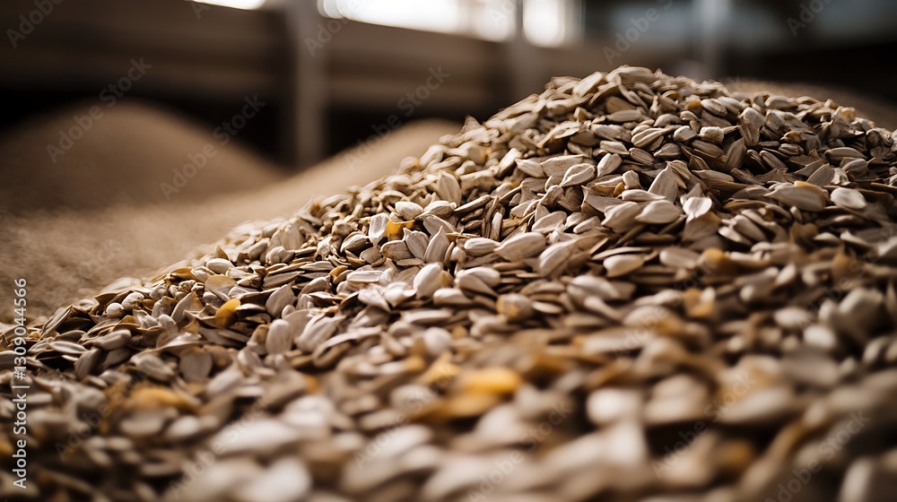 Obraz premium Heap of Untreated Sunflower Seeds for Agriculture Industry Production