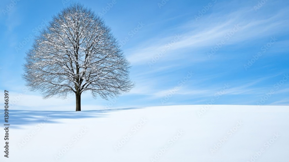Single tree in winter landscape Single tree in winter landscape