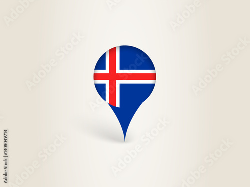 Free Download Pin Icon with Iceland National Flag. - GFXLoad