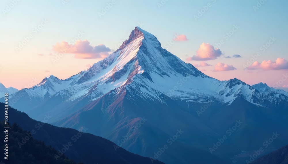 A solitary mountain peak rising high in the sky, nature, mountain