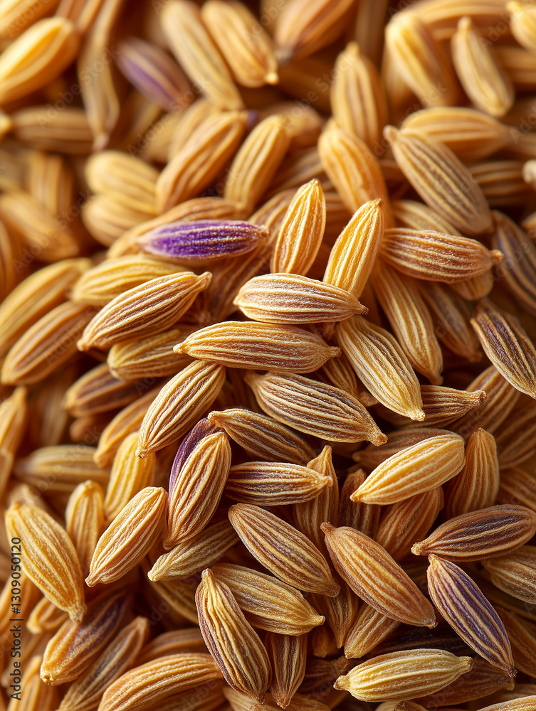 Spices in close-up showcasing the textured seeds of a flavorful herb in a natural setting Spices in close-up showcasing the textured seeds of a flavorful herb in a natural setting