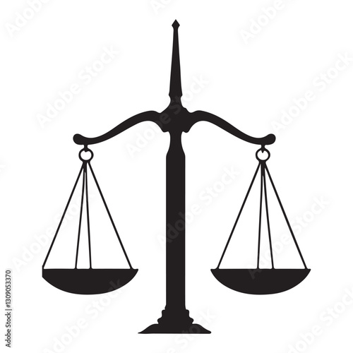 Scales of Justice Silhouette Legal Symbol Law Illustration