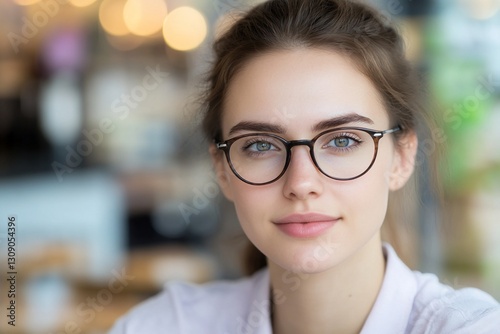 Young Woman Professional Portrait Glasses Corporate Business