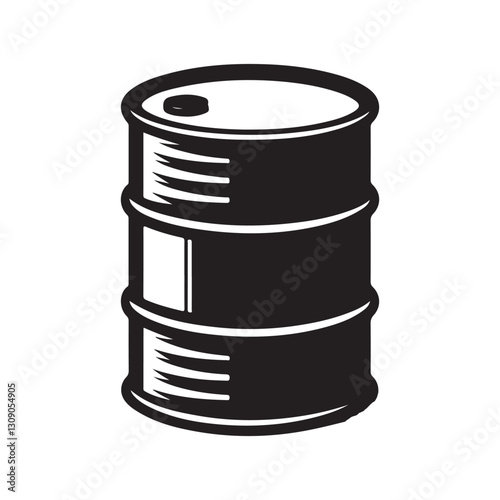 Oil Drum Silhouette Illustration Resource for Energy Related Projects