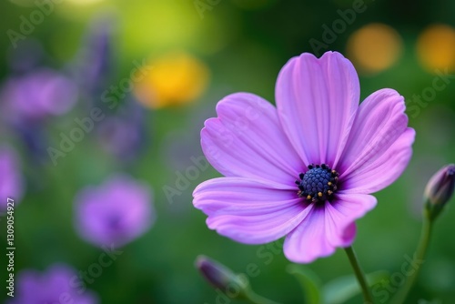 Large lavender colored flower blooming in a garden, nature, garden, flower