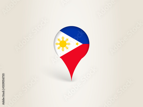 Pin Icon with Philippines National Flag. Free Download Pin Icon with Philippines National Flag. - GFXLoad